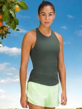 Lululemon Base Pace Ribbed Tank Top in Smoked Spruce Sz 4